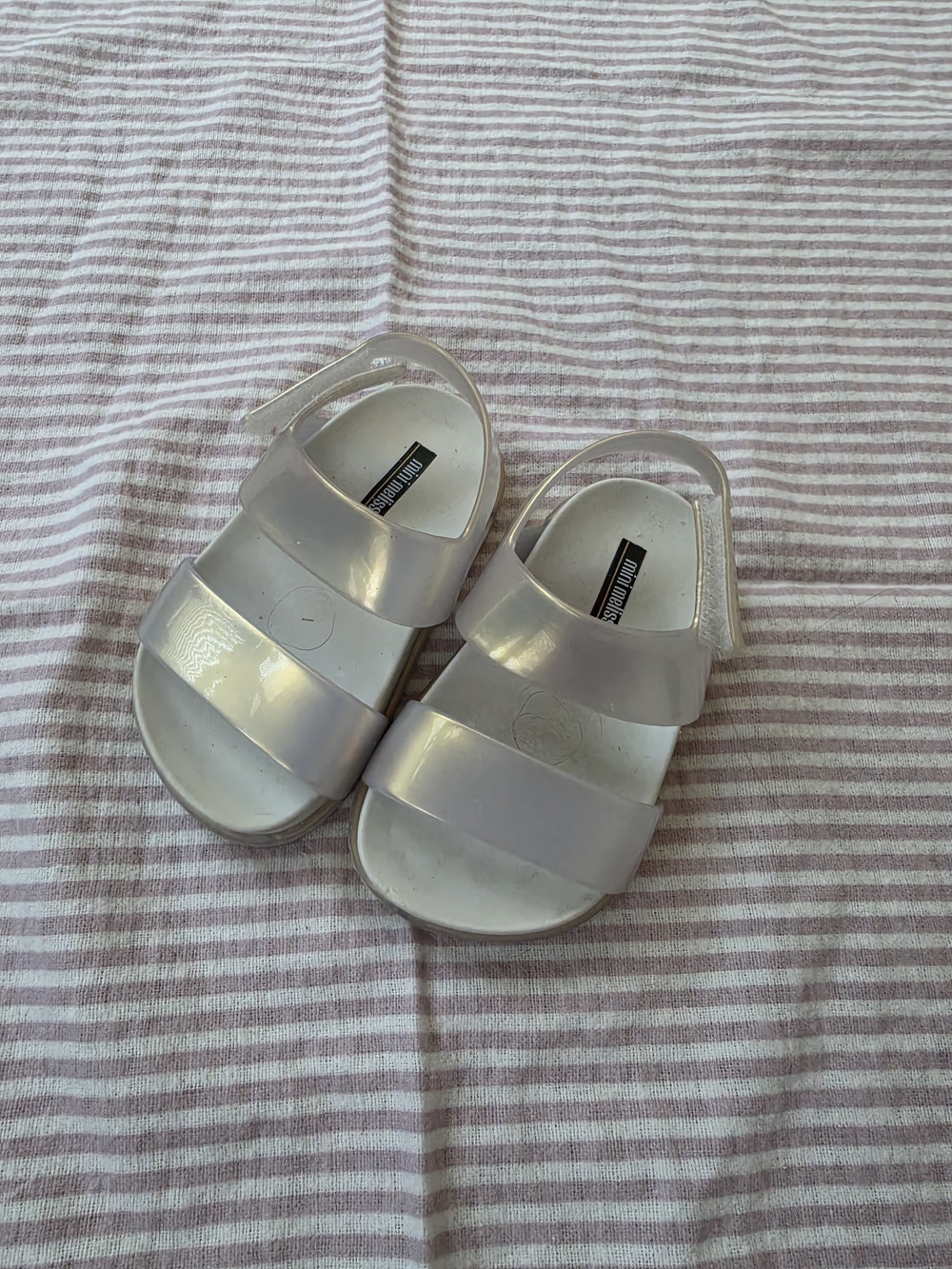 Mini Melissa Hip Sandal Jelly Sandals Pearl White Baby Size 5